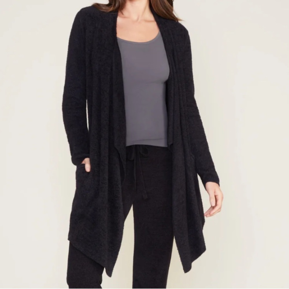 Barefoot Dreams CozyChic Island Wrap Drape Front Cardigan Sweater Size XL Blue